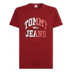 T-shirt col rond Tommy Hilfiger en coton organique bordeaux floqué