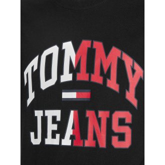 T-shirt col rond Tommy Hilfiger en coton organique noir floqué