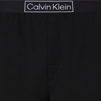 Short de pyjama noir avec bande élastiquée et logo écriture blanc