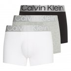 Lot de 3 boxers Calvin Klein en coton mélangé noir, blanc et gris chiné