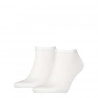 Lot de 2 paires de chaussettes basses Calvin Klein en coton stretch blanc