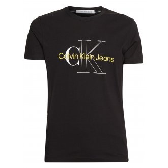 T-shirt col rond Calvin Klein en coton biologique noir avec manches courtes