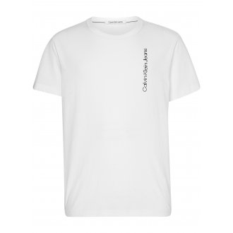 T-shirt col rond Calvin Klein en coton biologique blanc avec manches courtes