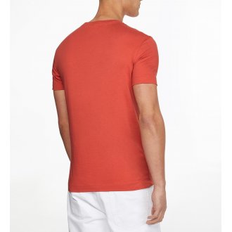 T-shirt Calvin Klein droite rouge avec manches courtes et col rond