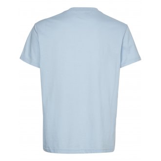 T-shirt col rond Calvin Klein en coton bleu ciel floqué