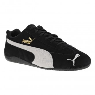 Sneakers de course Puma en cuir de vachette noir à lacets plats