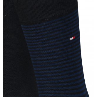 Lot de 2 paires de chaussettes hautes Tommy Hilfiger en coton stretch bleu marine