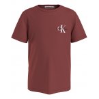T-shirt col rond Junior Garçon Calvin Klein en coton rouille