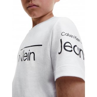 T-shirt col rond Junior Garçon Calvin Klein en coton blanc