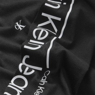 T-shirt manches longues col rond Junior Garçon Calvin Klein en coton noir