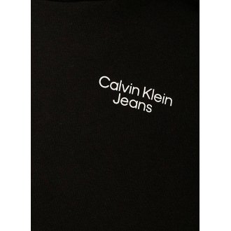 Sweat à capuche Junior Garçon Calvin Klein en coton biologique avec manches longues et col croisé noir