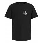 T-shirt Junior Garçon Calvin Klein droite avec manches courtes et col rond noir