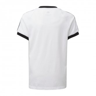 Tee-shirt col rond adidas junior en coton blanc et noir