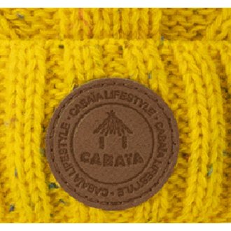 Bonnet Cabaïa jaune à pompons interchangeables