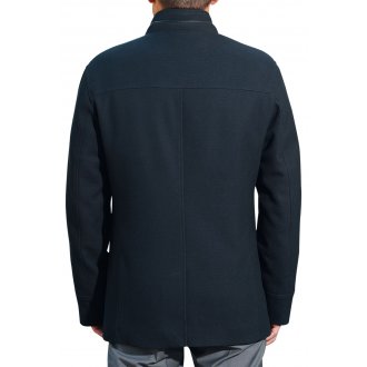 Manteau à col montant zippé et coupe droite Hafnium bleu marine