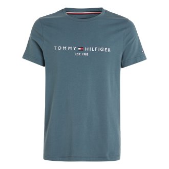 T-shirt à col rond coupe regual Tommy H Sportswear en coton biologique bleu pétrole