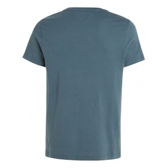 T-shirt à col rond coupe regual Tommy H Sportswear en coton biologique bleu pétrole