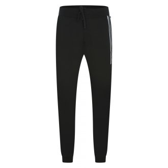 Pantalon de jogging Boss en coton noir avec bandes latérales colorées