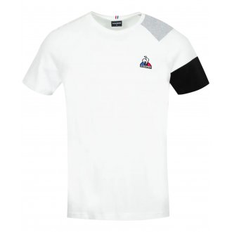 T-shirt col rond Coq Sportif en coton blanc avec logo tricolore
