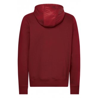 Sweat à capuche bi-matière Tommy H Sportswear en coton mélangé rouge droite col à capuche 
