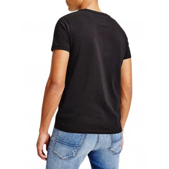 T-shirt Tommy Hilfiger coton biologique droite avec manches courtes et col rond noir