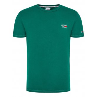 T-shirt col rond Tommy Hilfiger en coton biologique avec manches courtes vert
