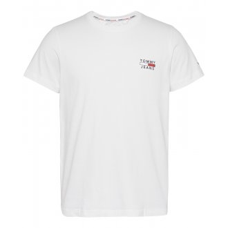 T-shirt Tommy Hilfiger blanc coupe droite avec manches courtes et col rond