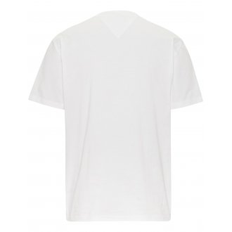 T-shirt col rond Tommy Hilfiger en coton biologique avec manches courtes blanc