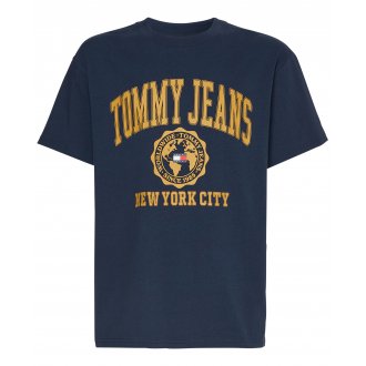 T-shirt Tommy Hilfiger coton biologique droite avec manches courtes et col rond marine