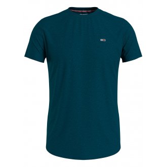 Tee-shirt Tommy Hilfiger en coton vert chiné coupe droite à manches courtes et col rond 