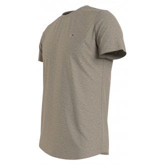 Tee-shirt Tommy Hilfiger beige chiné à coupe droite avec manches courtes et col rond