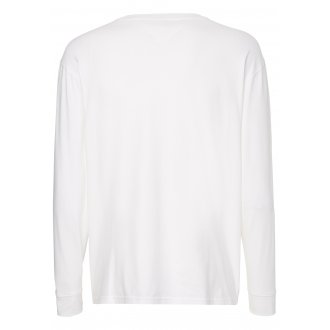 T-shirt col rond manches longues Tommy Hilfiger en coton blanc