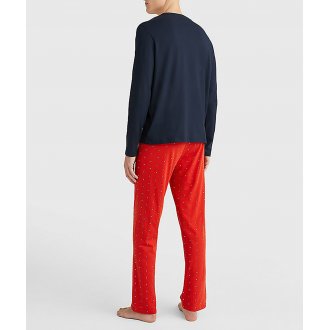 Pyjama long Tommy H Sportswear en coton col rond multicolore
