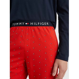 Pyjama long Tommy H Sportswear en coton col rond multicolore
