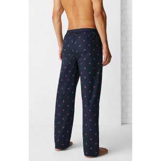 Pantalon de pyjama Tommy H Sportswear coton mélangé droite marine all-over