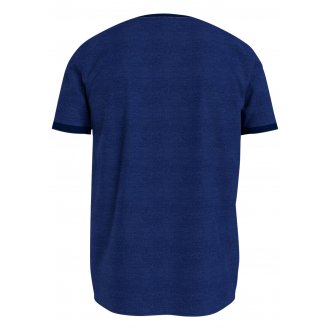 T-shirt col rond Tommy Hilfiger en coton avec manches courtes bleu chiné