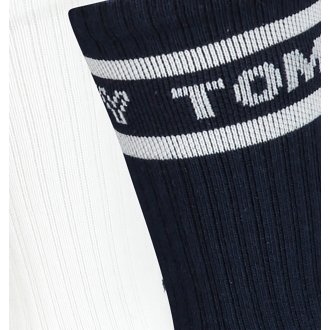 Lot de 2 paires de chaussettes Junior Garçon Tommy H Sportswear hautes marine et blanc