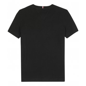 T-shirt Junior Tommy H Sportswear coton biologique noir droite avec manches courtes et col rond