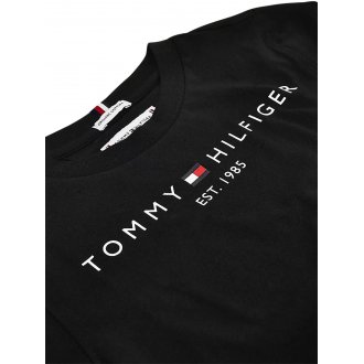 T-shirt Junior Tommy H Sportswear coton biologique noir droite avec manches courtes et col rond