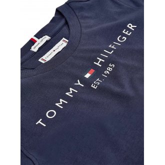 T-shirt Junior Garçon Tommy H Sportswear coton biologique droite avec manches courtes et col rond marine