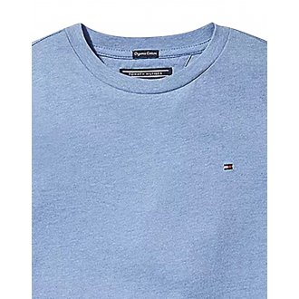 T-shirt Junior Garçon Tommy H Sportswear Boys Basic Cn Knit S/S coton biologique droite avec manches courtes et col rond bleu