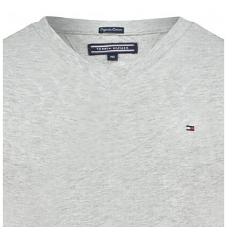T-shirt Junior Garçon Tommy H Sportswear Basic Vn Knit S/S coton biologique droite avec manches courtes et col v gris