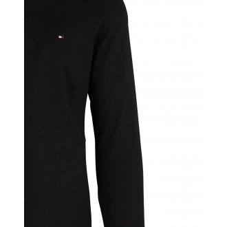 Polo avec manches longues et col zippé Tommy H Sportswear en coton noir