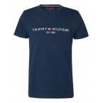 T-shirt col rond Junior Garçon Tommy H Sportswear en coton avec manches courtes bleu marine