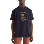 Tee-shirt Tommy H Sportswear en coton biologique bleu marine coupe droite à col rond 