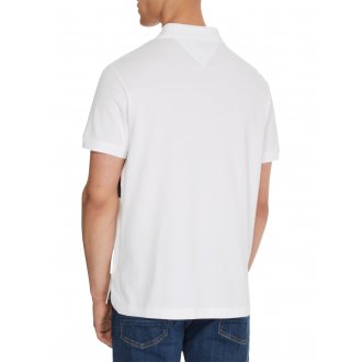 Polo Tommy H Sportswear en coton biologique blanc brodé