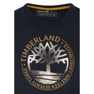 T-shirt col rond Timberland en coton bleu marine