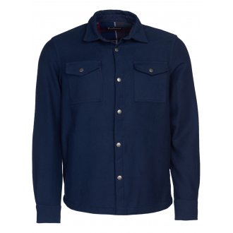 Chemise droite Barbour en coton bleu marine avec manches longues