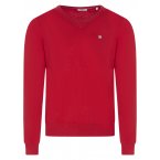 Pull avec manches longues et col v Serge Blanco Play coton rouge
