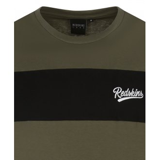 T-shirt Redskins coton avec manches courtes et col rond vert kaki